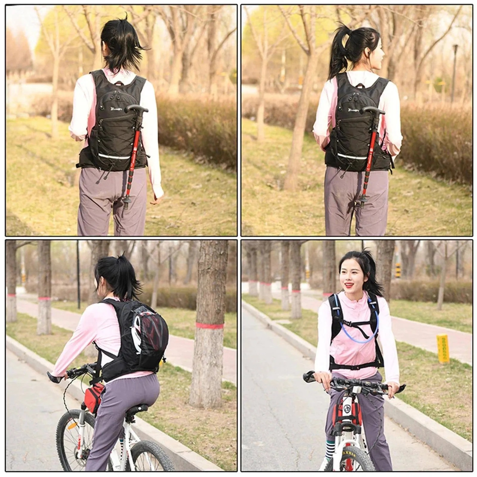 Cycling Backpack Lightweight Bike Backpack Outdoor Sports Travel Bag with Breathable Mesh Back & Reflective Stripes for Cycling