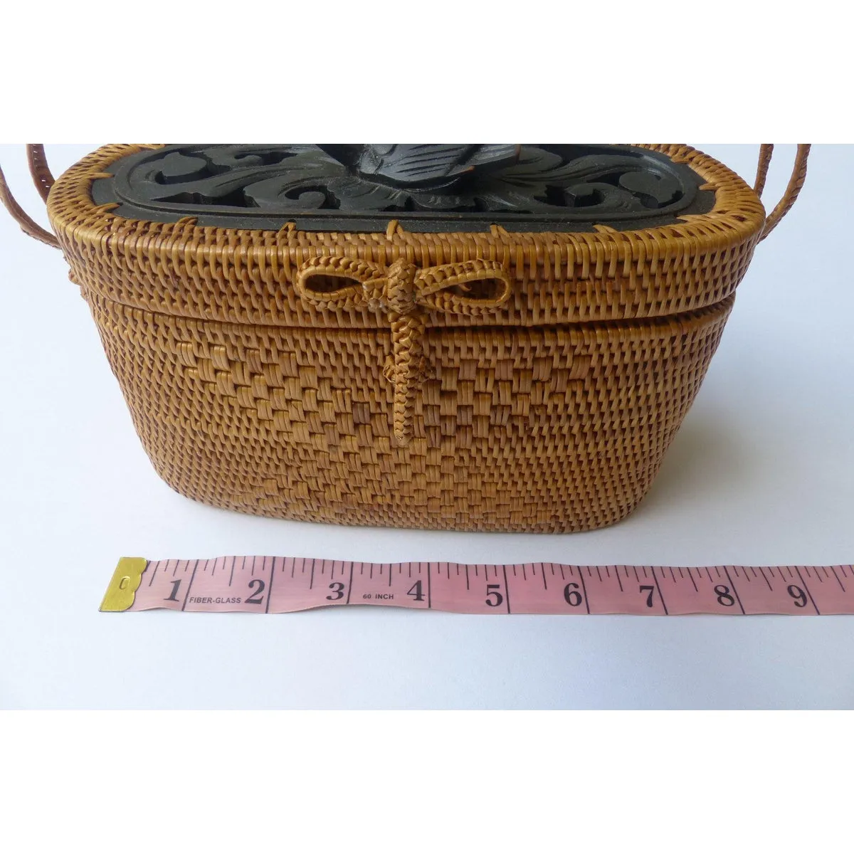 Decorated Wicker Basket Bag