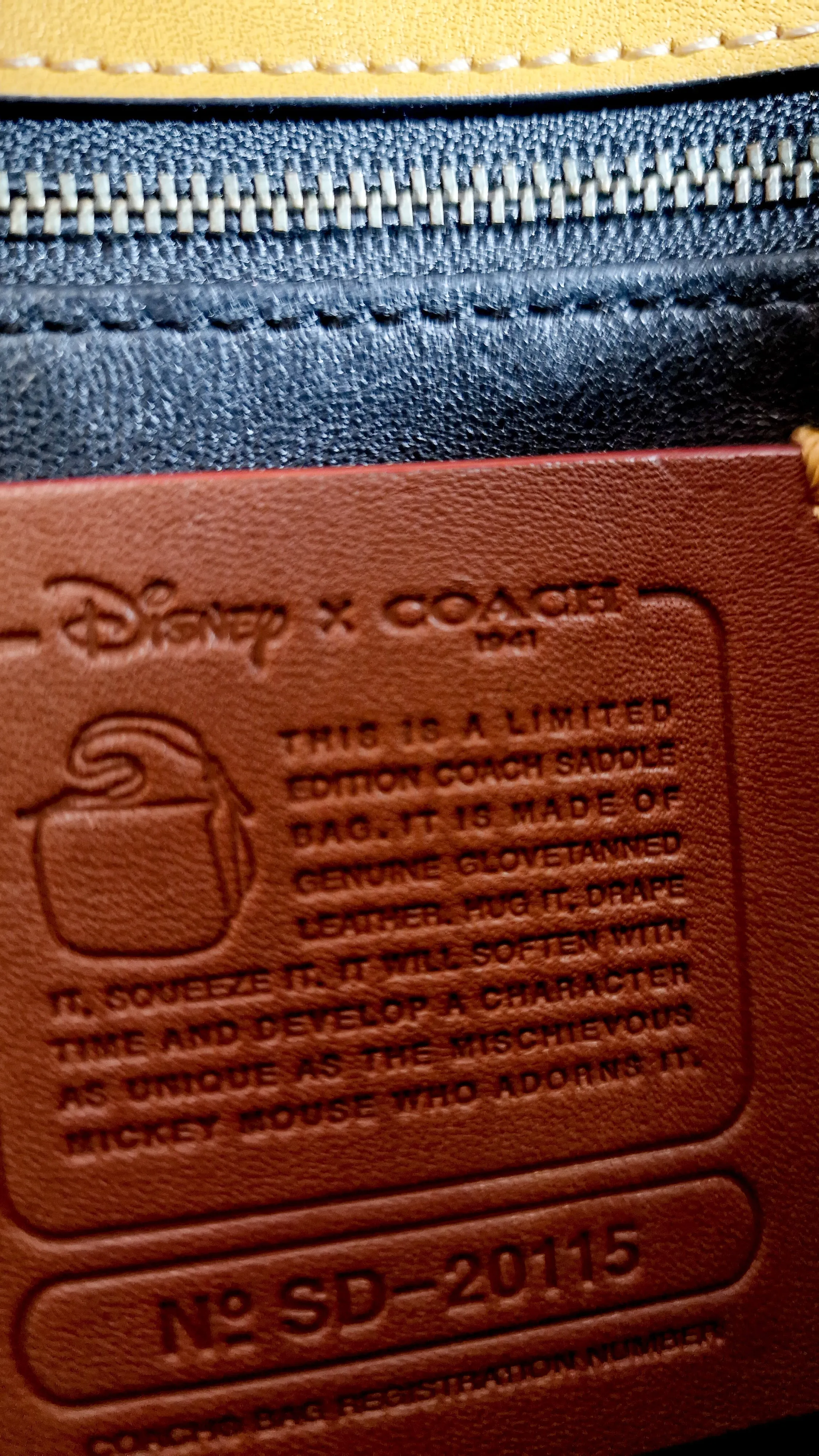 Disney X Coach 1941 Saddle Bag 23 with Mickey Mouse on Roller Skates in Flax Yellow Smooth Leather Crossbody Bag LIMITED EDITION - Coach 38421