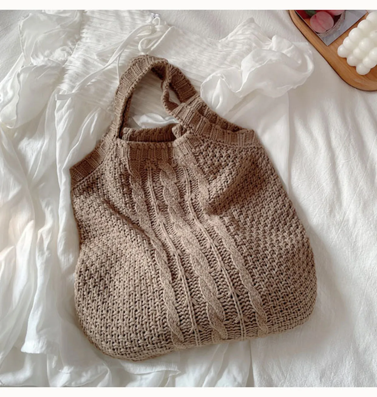 Elena Handbags Retro Knit Tote Bag