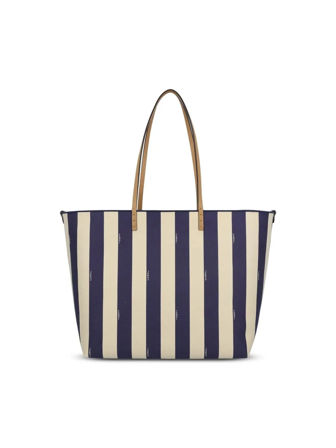 FENDI Reversible Roll Large Shopper in Blue Striped Fabric