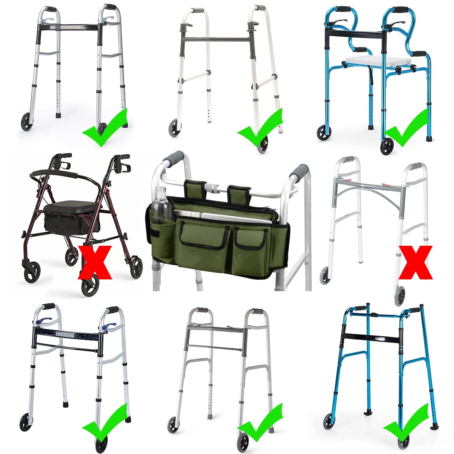 Folding Walker Basket Organizer