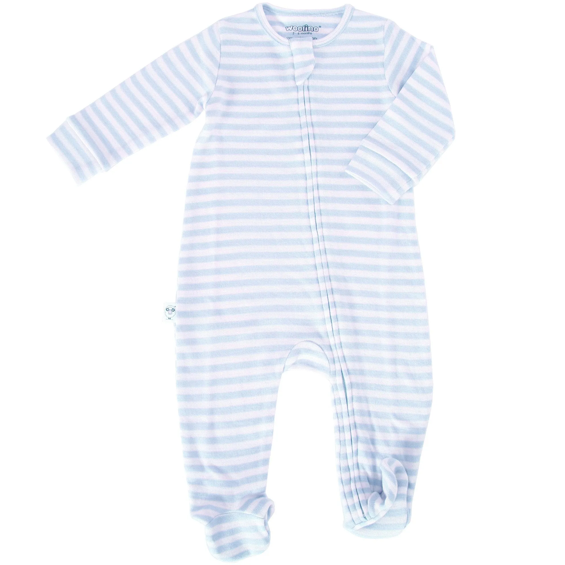 Footie Pajamas, Merino Wool, Blue