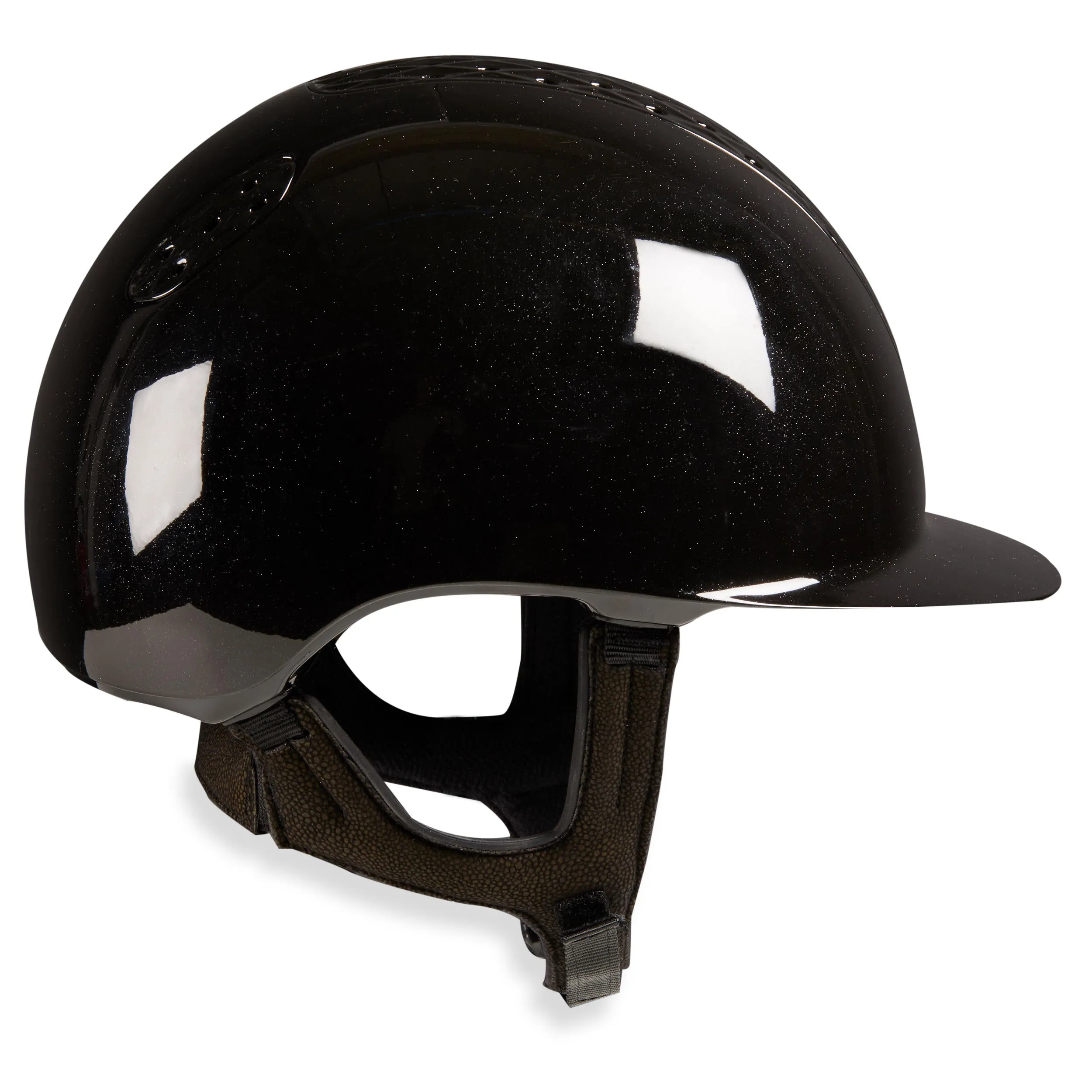 Fouganza 520 riding helmet, asphalt gray / walnut brown