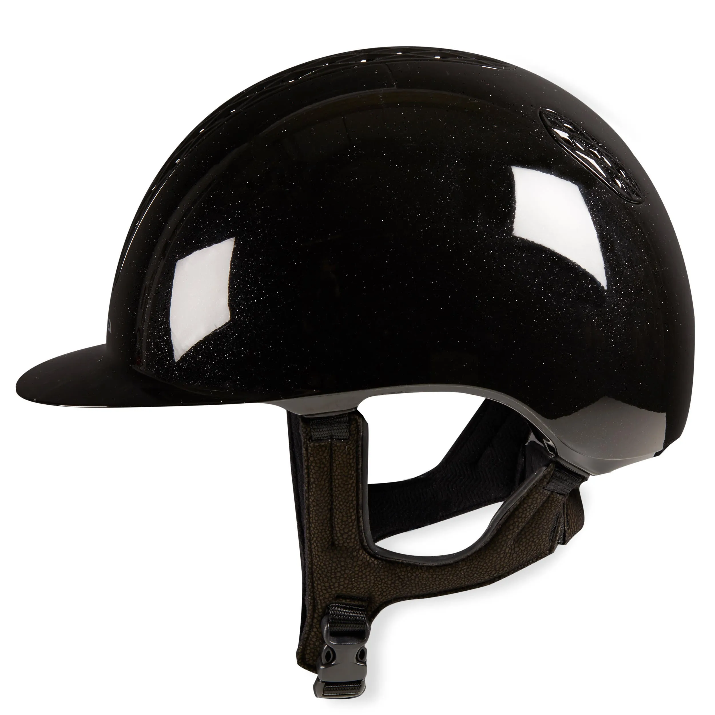 Fouganza 520 riding helmet, asphalt gray / walnut brown