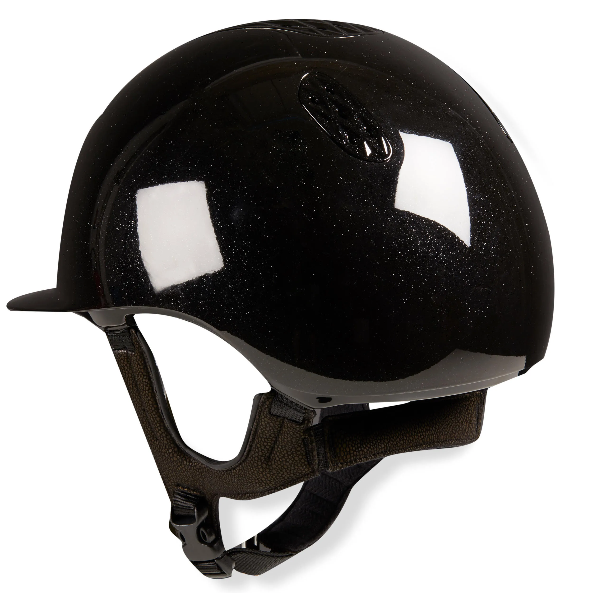 Fouganza 520 riding helmet, asphalt gray / walnut brown