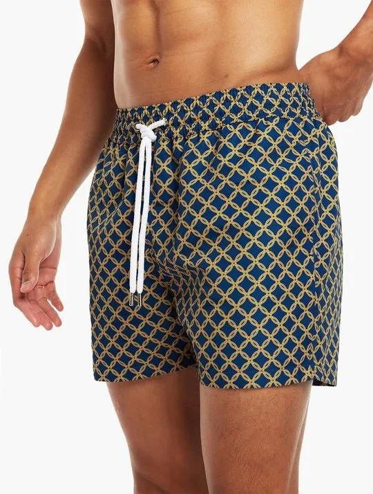 FRESCOBOL CARIOCA Treliça Sport Swim Short OCEAN BLUE/GOLD