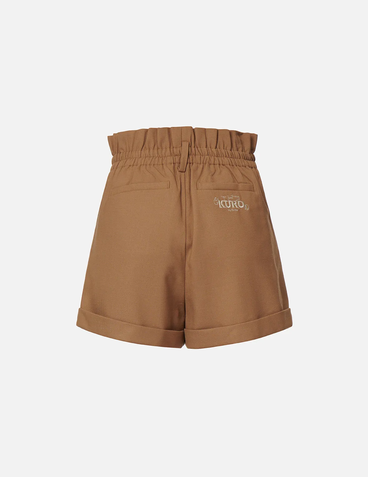 Front Pleat Paper Bag Shorts