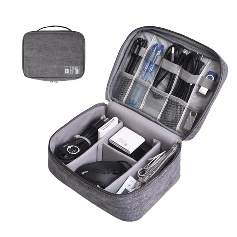 Gadget Case Portable Waterproof Digital USB Gadget Organizer Cable Bag Charger Wires Storage Pouch Kit Case Accessories Supplies