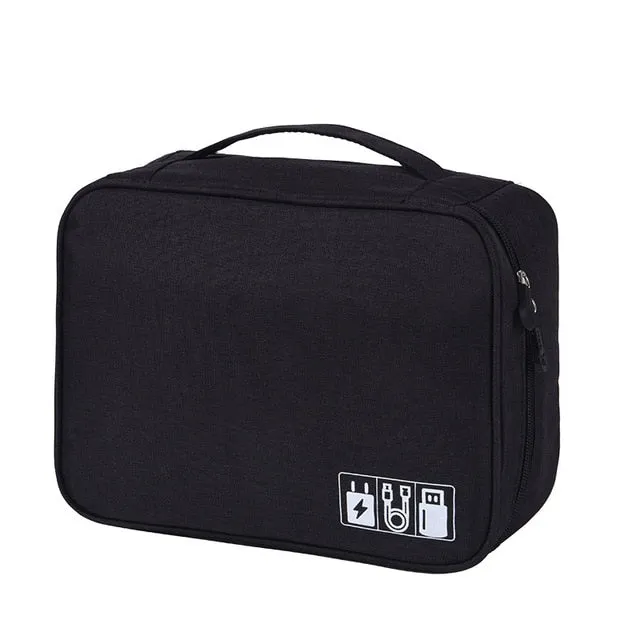 Gadget Case Portable Waterproof Digital USB Gadget Organizer Cable Bag Charger Wires Storage Pouch Kit Case Accessories Supplies