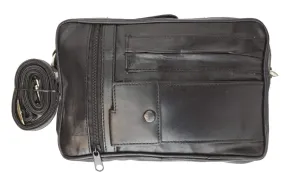 Genuine Leather Organizer Travel Bag Mens Purse with Removable strap 125 (C)