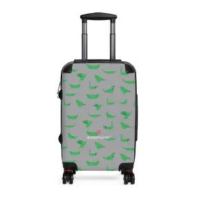 Grey Green Crane Cabin Suitcase, Japanese Style Designer Small Carry On Luggage For Men or Women