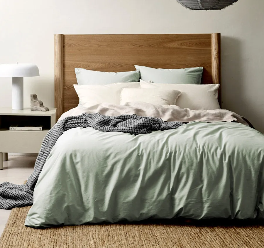 Halo Organic Cotton Quilt Cover Range Sage