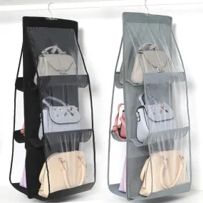 Hanging Handbag Organizer for Wardrobe Closet Transparent Storage Bag Door Wall Clear Sundry Shoe Bag with Hanger Pouch