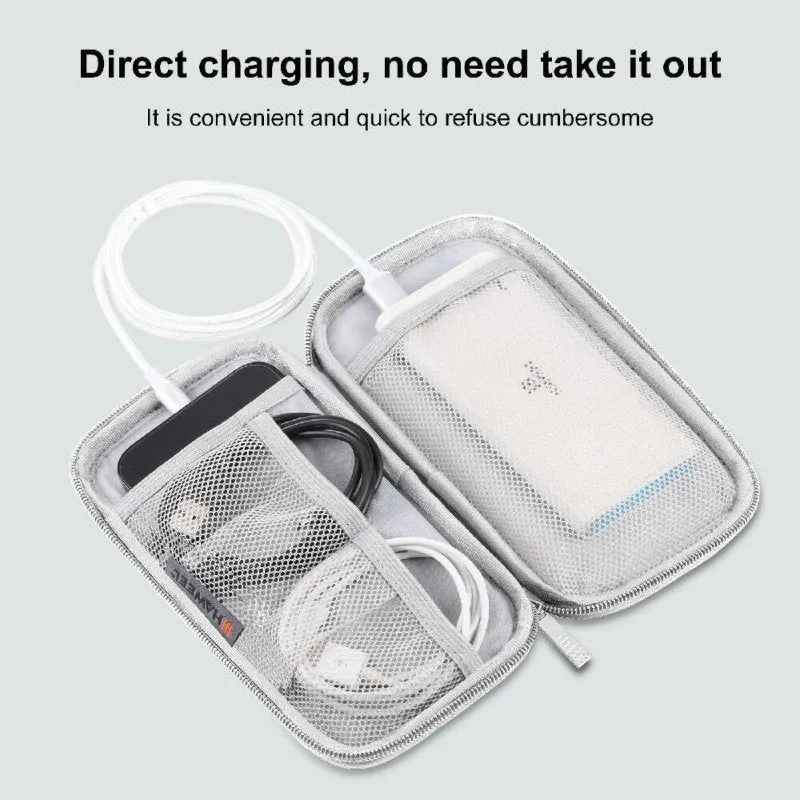 HAWEEL Electronic Organizer Storage Bag for Cellphones, Power Bank, Cables, Mouse, Earphones Grey