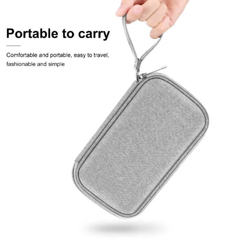 HAWEEL Electronic Organizer Storage Bag for Cellphones, Power Bank, Cables, Mouse, Earphones Grey