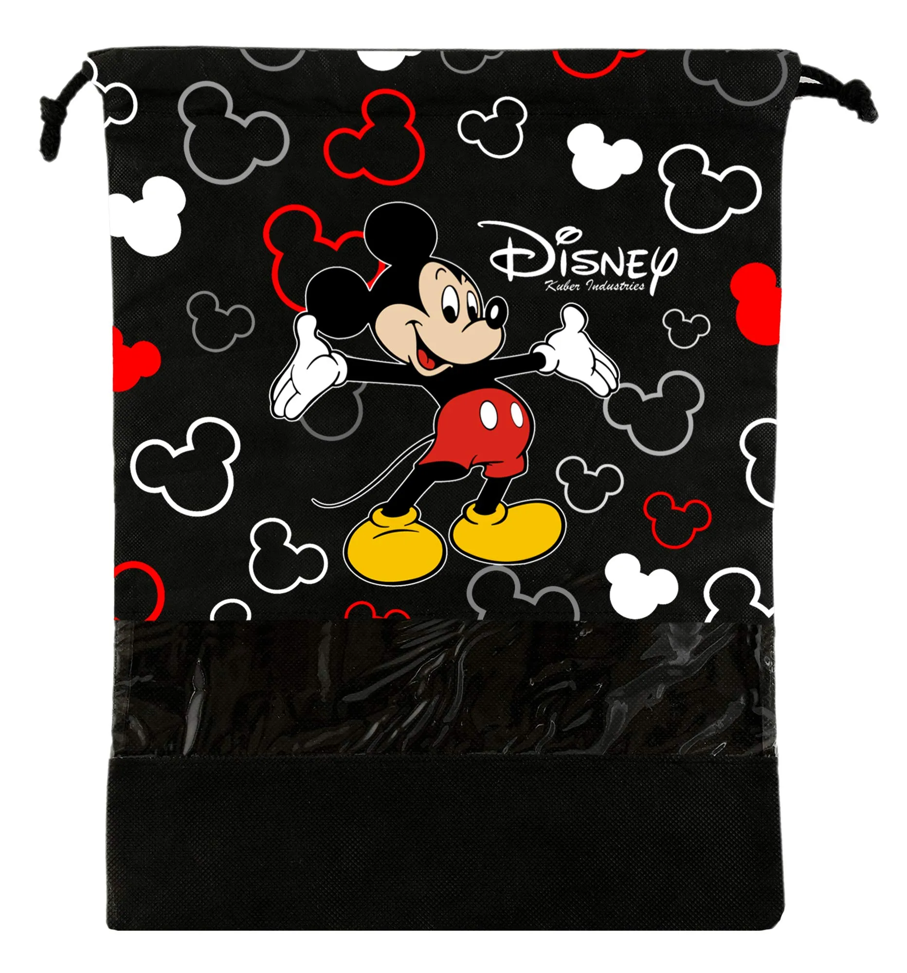 Heart Home Disney Print 12 Piece Non Woven Travel Shoe Cover, String Bag Organizer (Black & Royal Blue & Grey & Red) -HS_35_HEARTHS18083