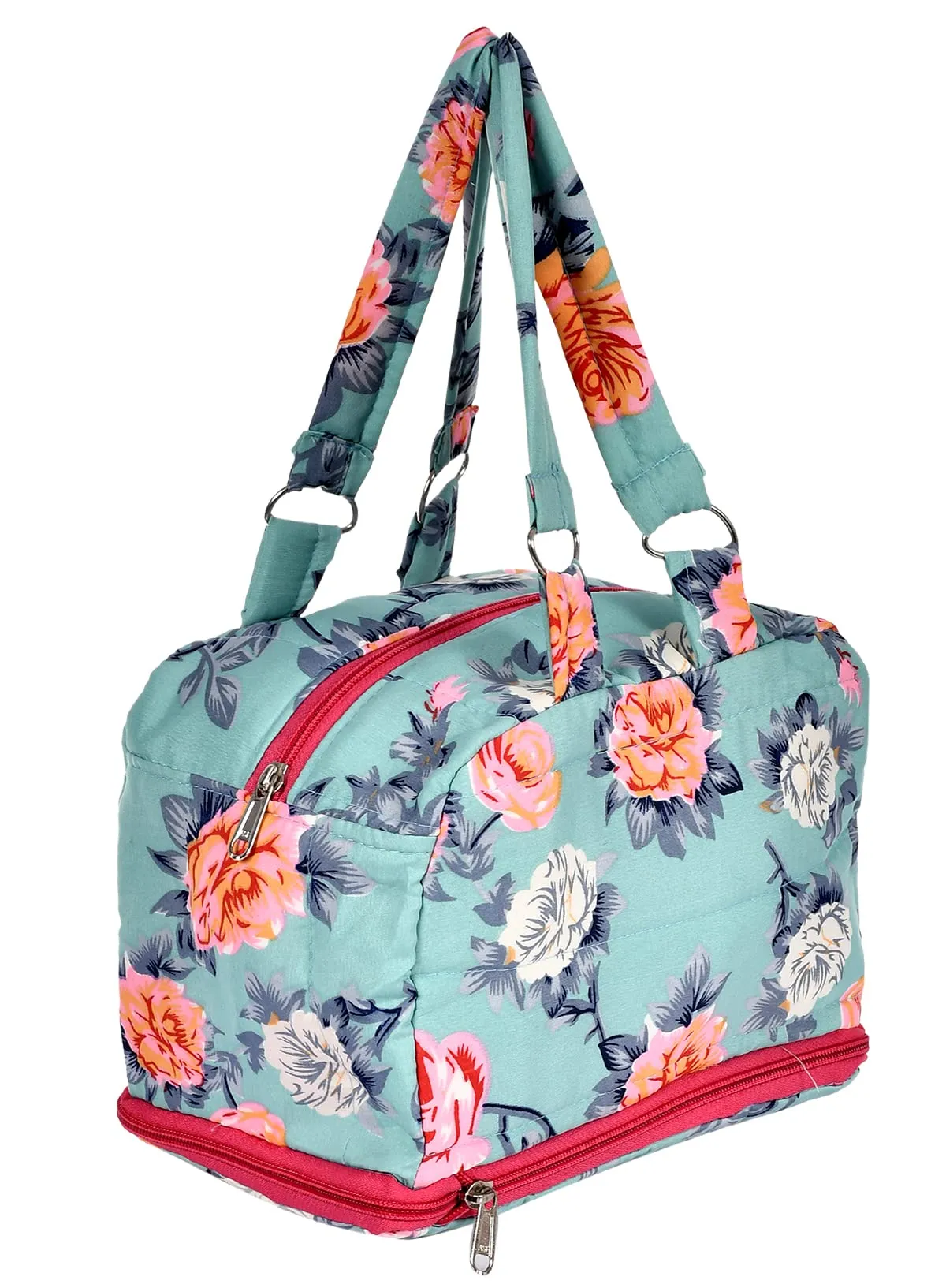 Heart Home Flower Printed Everday Use Women Bag for Travel: Shopping: School: Work (Green)-45LUGHH014