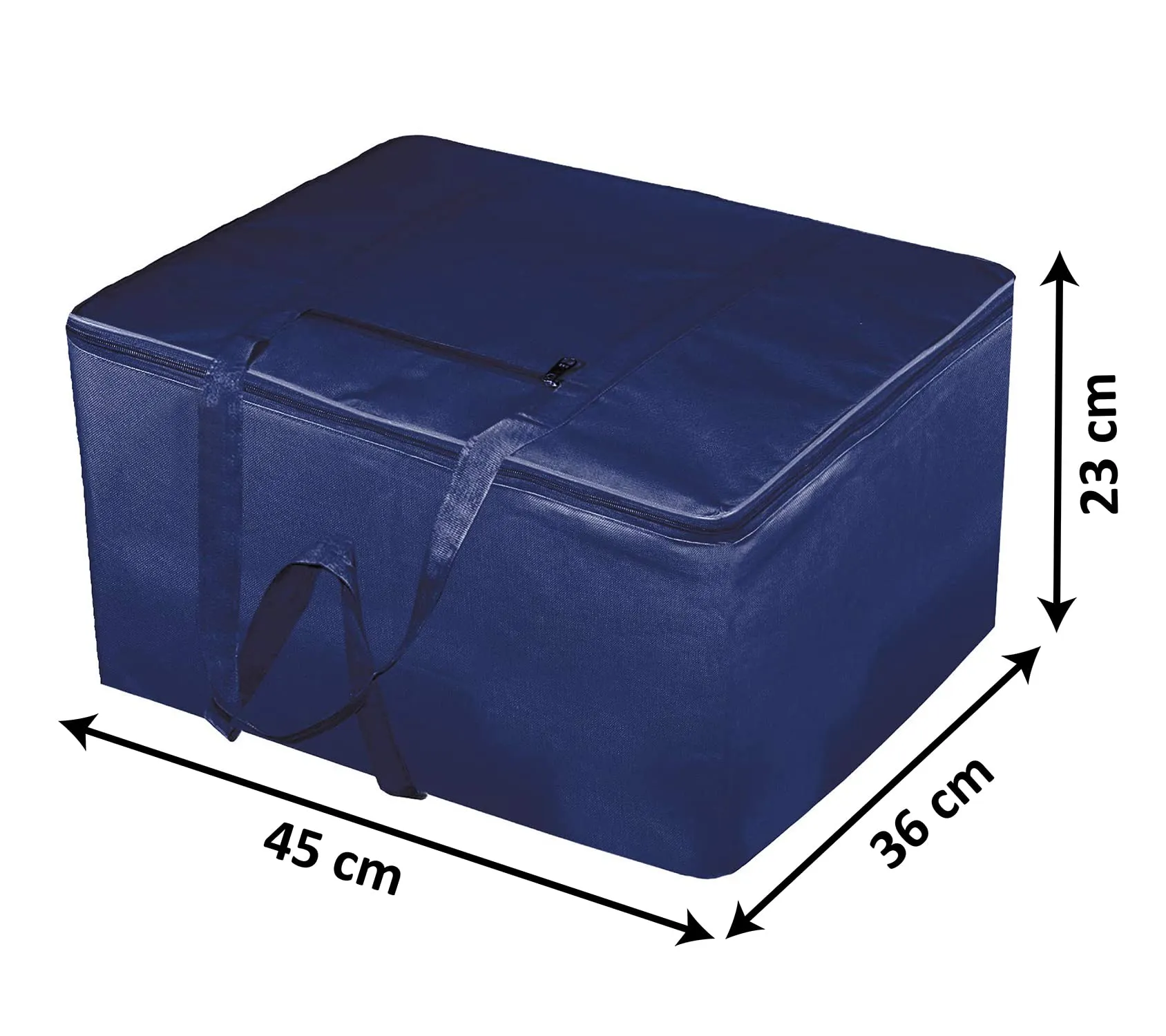 Heart Home Moisture Proof Wardrobe Organizer Storage Bag For Clothes With Zipper Closure and Handle- Pack of 2 (Royal Blue)-HS43HEARTH26651