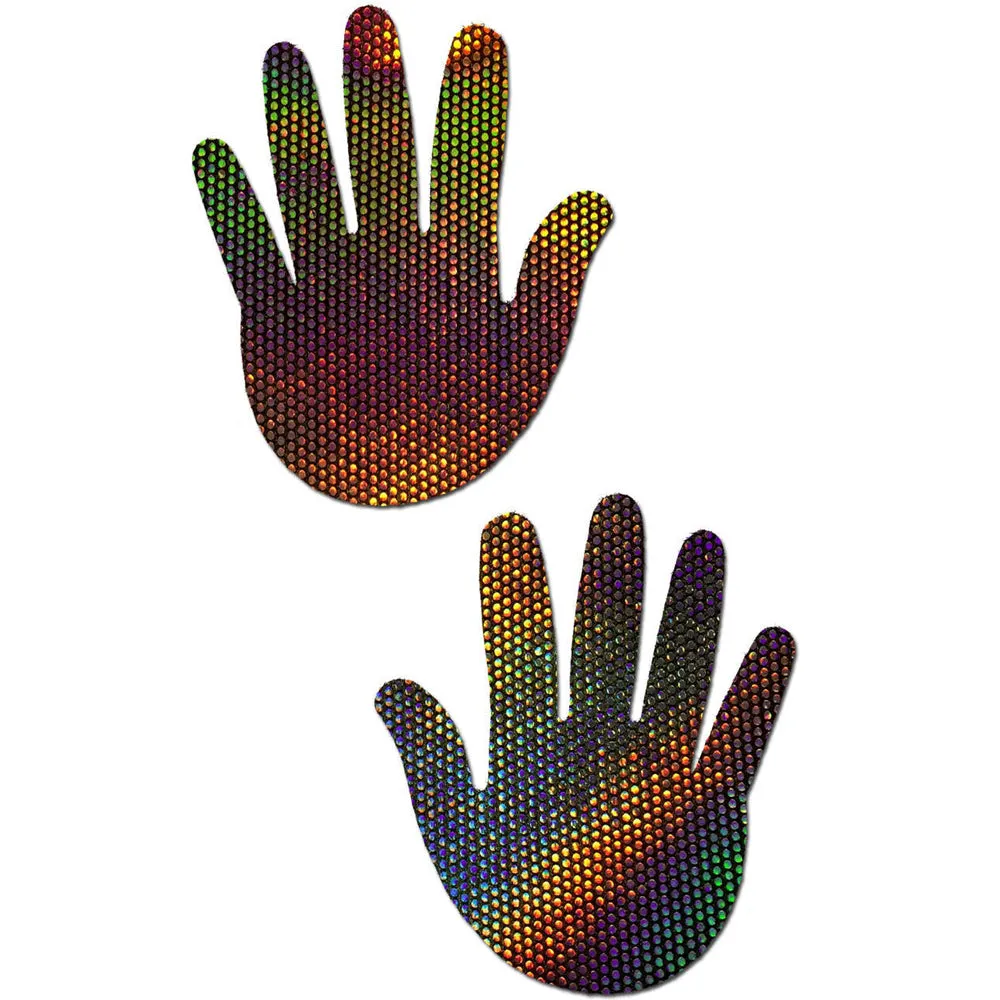 Holograph Midnight Rainbow Velvet Hand *