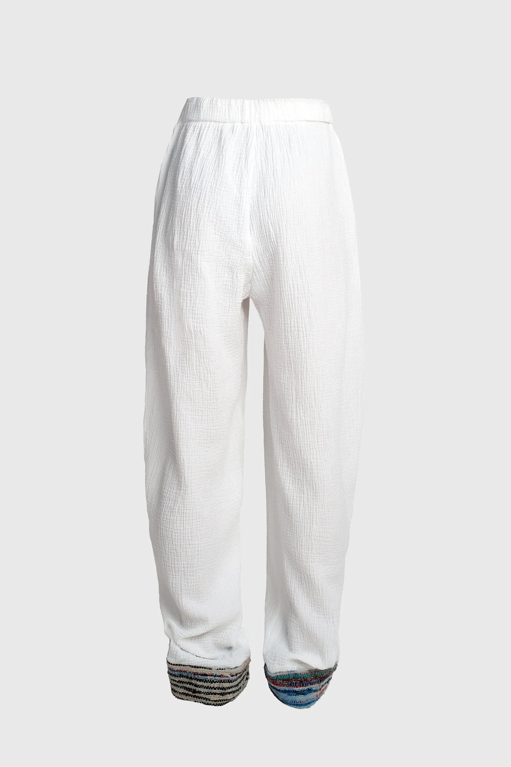 Horse Pants - Wrinkled White Cotton