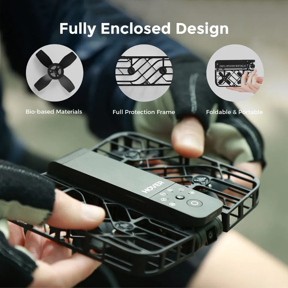 HOVERAir X1 Self-Flying Camera Pocket-Sized Drone HDR Video Capture, Built-in 32GB Storage, Palm Takeoff, Intelligent Flight Paths, Foldable Action Camera with Hands-Free Control - Combo (1 Year Warranty))