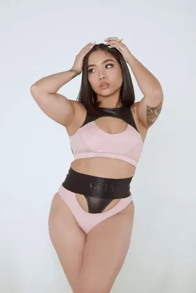 I Slay Sports Bra- Pink/Black