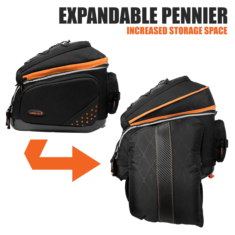 IBERA Commuter Bag Expandable Side Panniers | IB-BA14