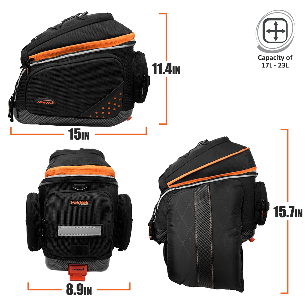 IBERA Commuter Bag Expandable Side Panniers | IB-BA14