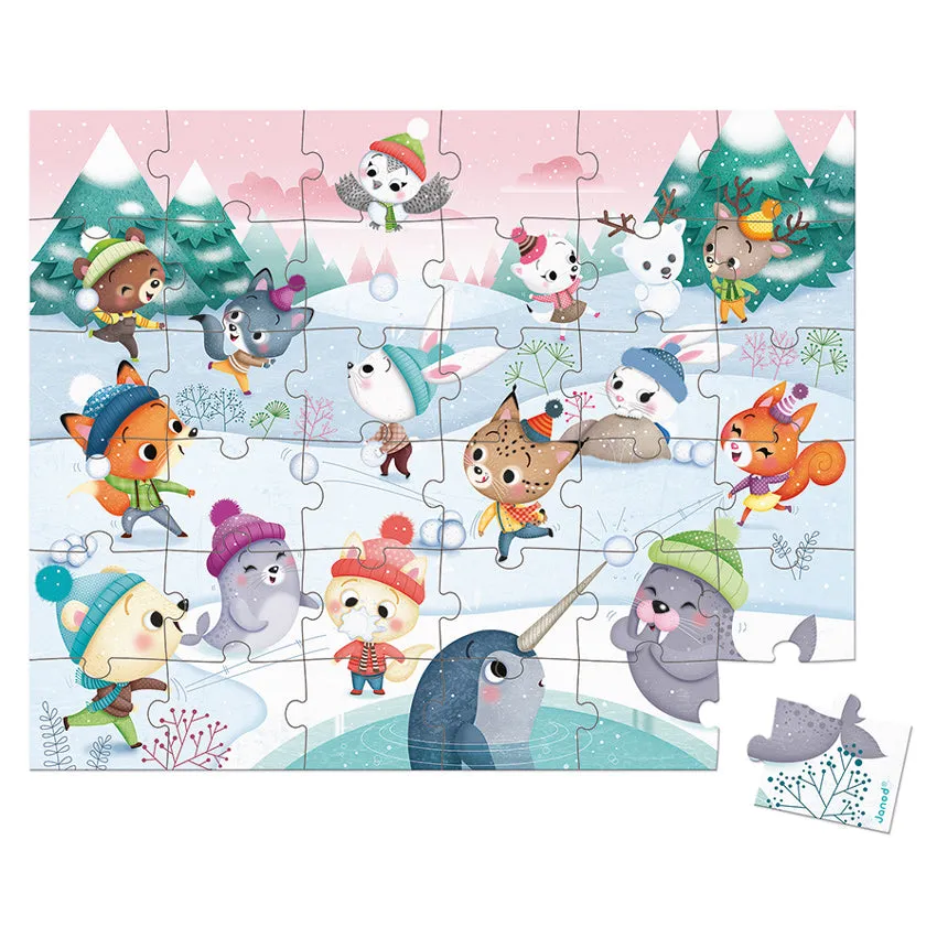 Janod - Snow Party Puzzle - 36 pieces