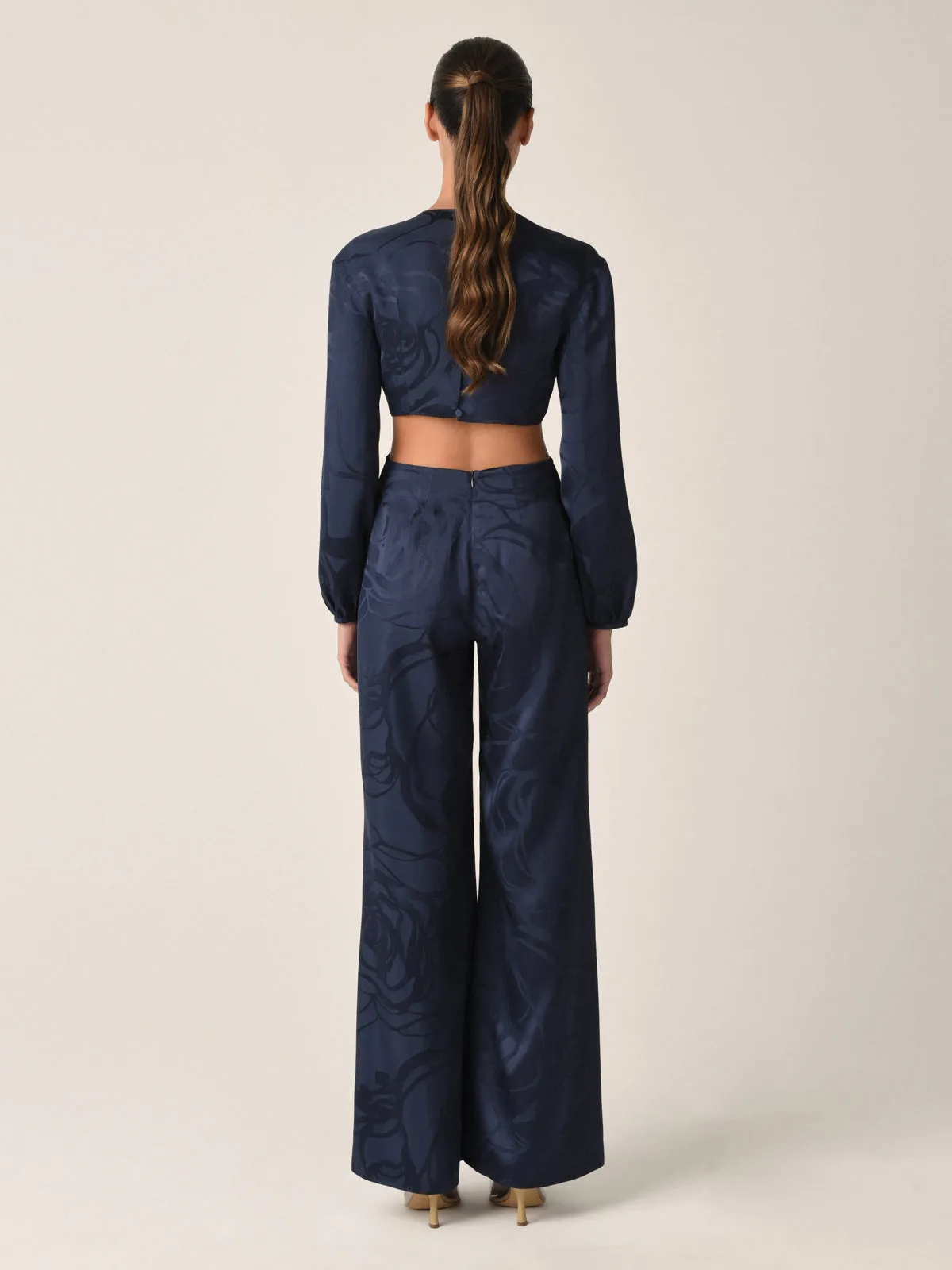 Joely Jumpsuit Navy Jacquard