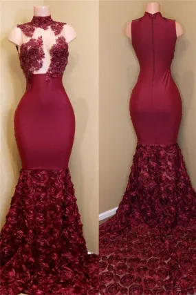 kamahe Burgundy mermaid prom dress, long evening gowns