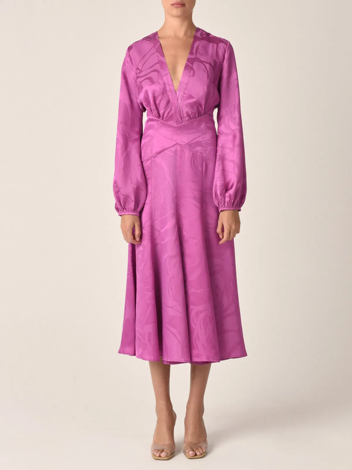 Kathryn Dress Magenta Orchid Jacquard