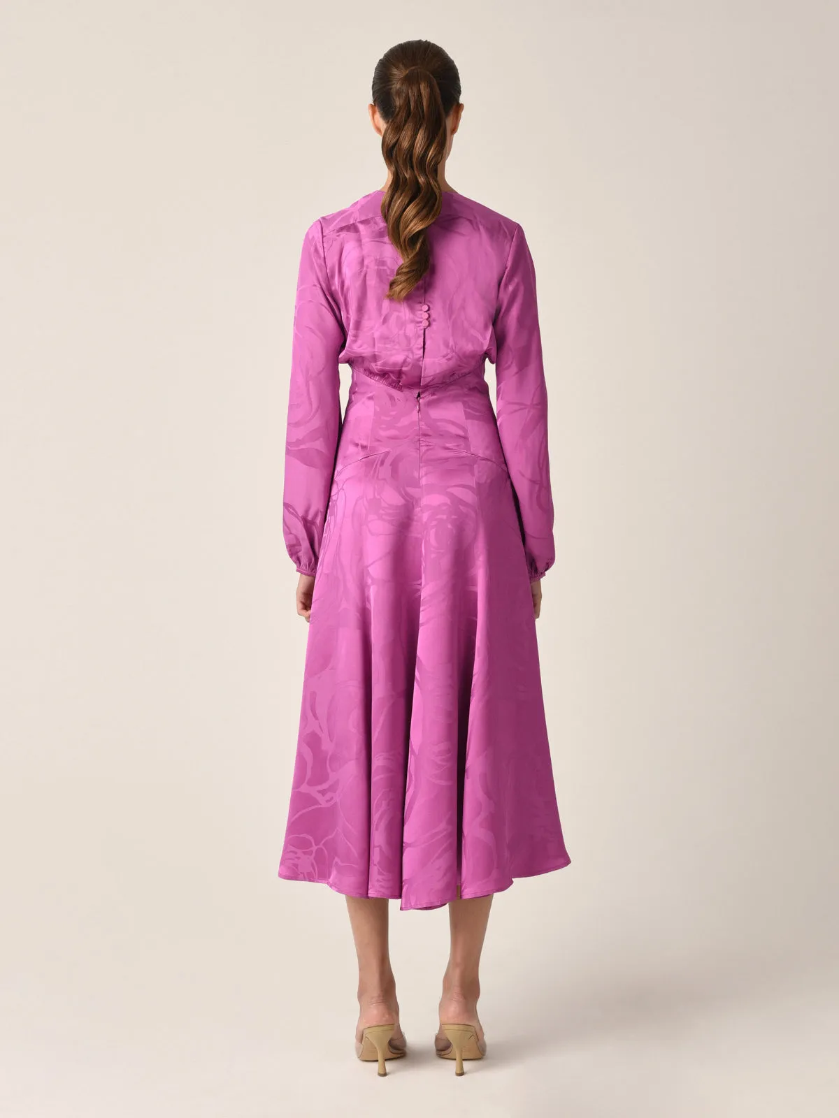 Kathryn Dress Magenta Orchid Jacquard