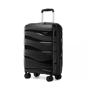 Kono 24 Inch Lightweight Polypropylene Hard Shell Suitcase With TSA Lock - Black | Durable & Stylish Luggage