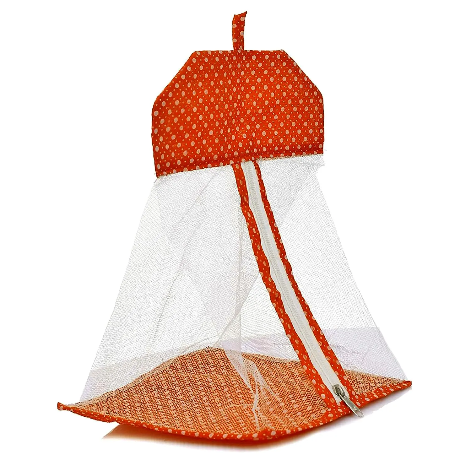 Kuber Industries Hanging Organizer | Net Hanging Undergarment Organizer | Versatile Dot Print Storage Bag | Undergarment Bag for Bathroom | Home | Orange