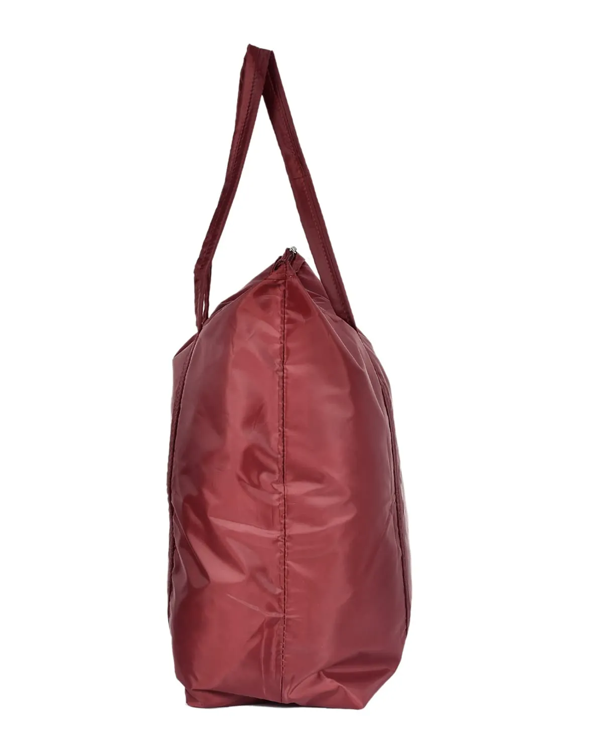 Kuber Industries Multiuses Polyster Storage Bag|1 Small Pocket & Handle |Shopping Bag|Tote Bag|Cloth Bag |Size 56 x 18 x 47 (Maroon)-47KM01255