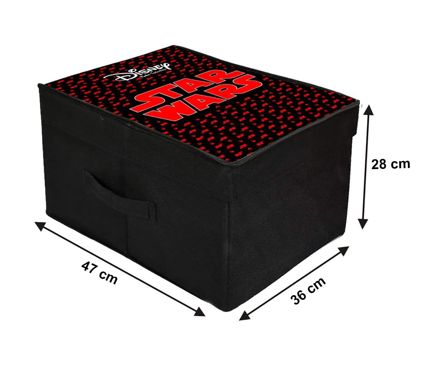 Kuber Industries Star War Printed Multipurposes Non-Woven Flodable Storage Box/Oragnizer (Black)-HS43KUBMART26582