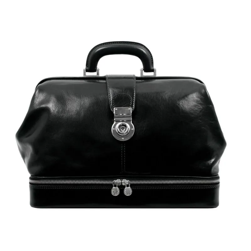 Large Full Grain Italian Leather Doctor Bag - Northern Lights