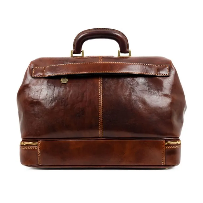 Large Full Grain Italian Leather Doctor Bag - Northern Lights