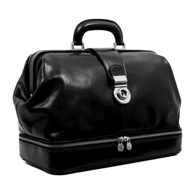 Large Full Grain Italian Leather Doctor Bag - Northern Lights