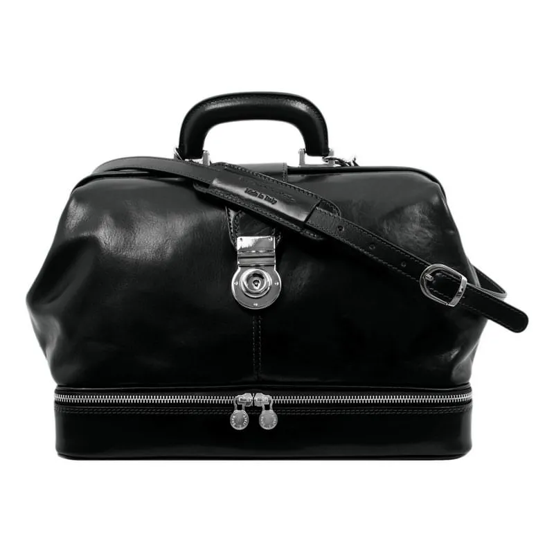 Large Full Grain Italian Leather Doctor Bag - Northern Lights