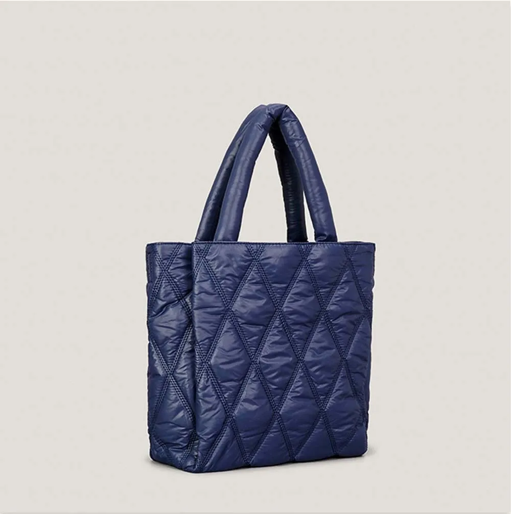 Large Nylon Puffer Padded Tote Bag