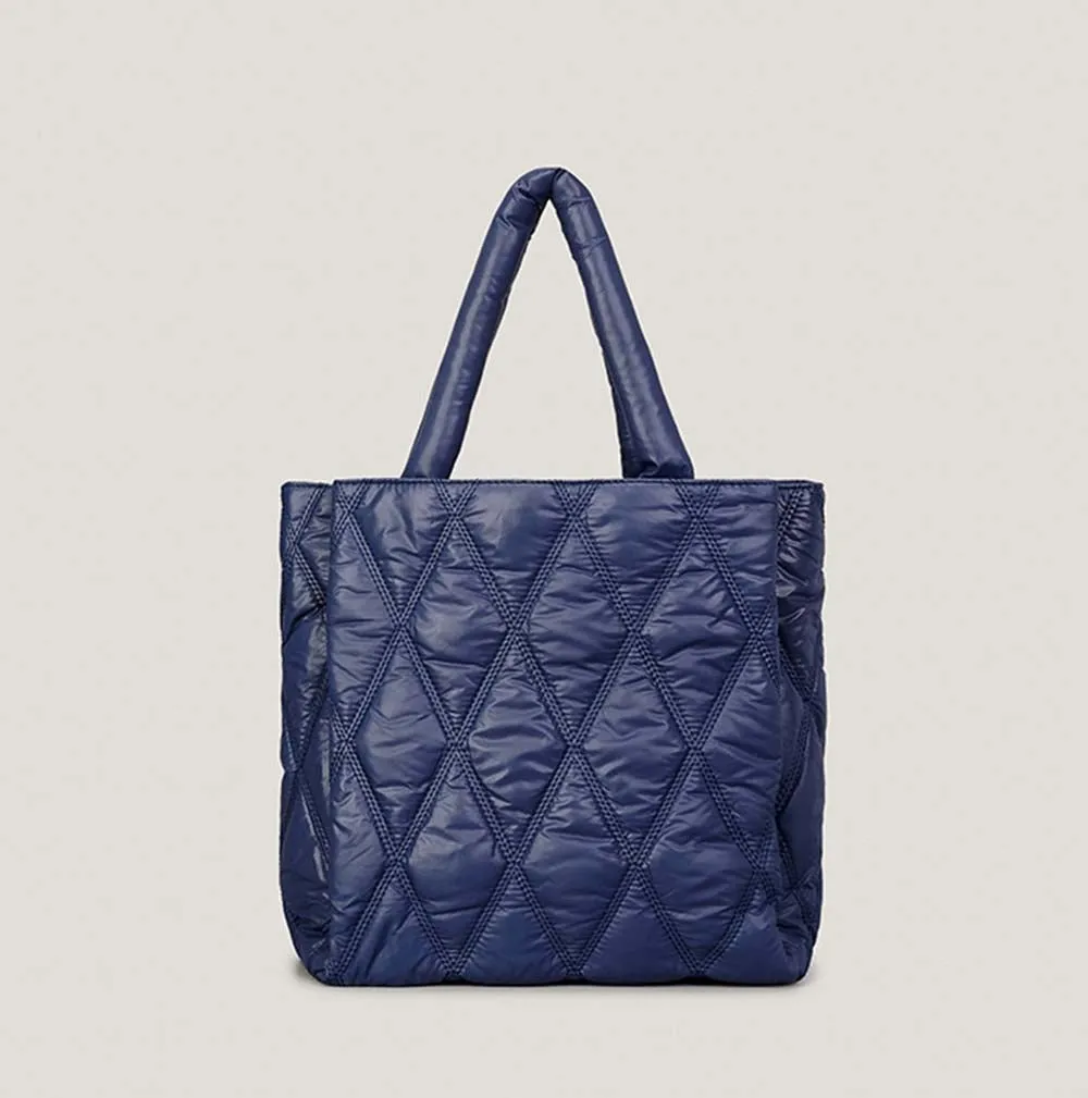 Large Nylon Puffer Padded Tote Bag