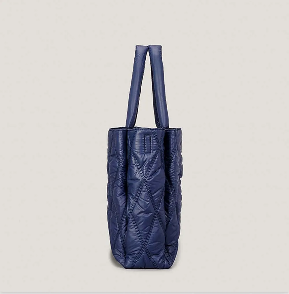 Large Nylon Puffer Padded Tote Bag