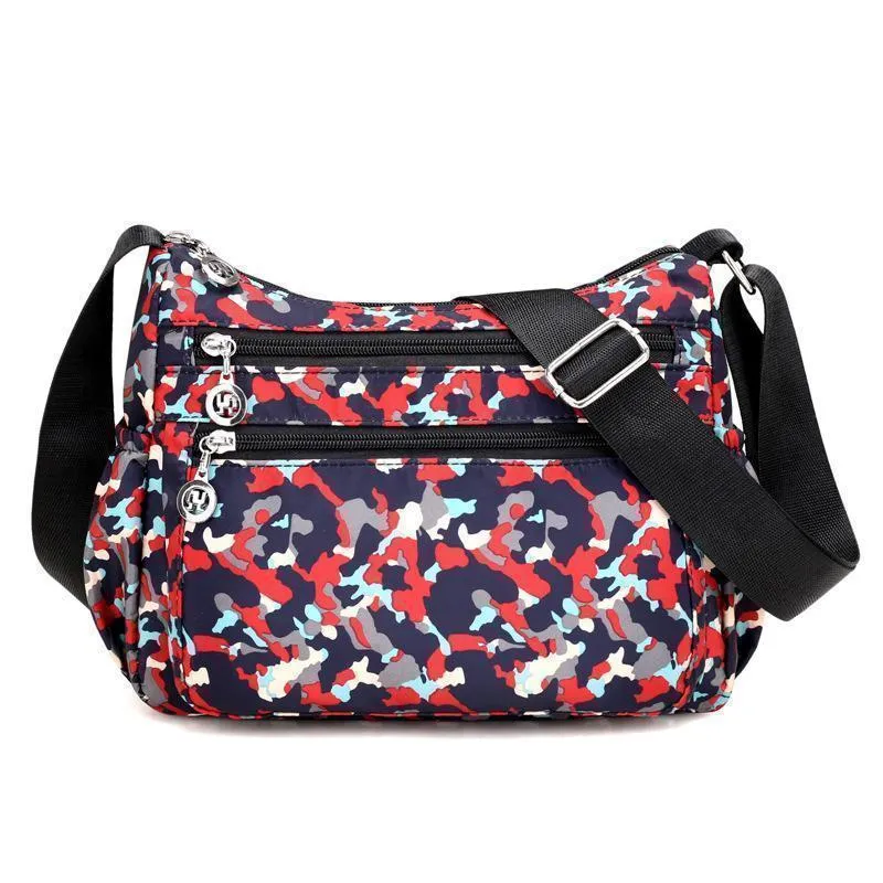 Large shoulder bag with floral pattern