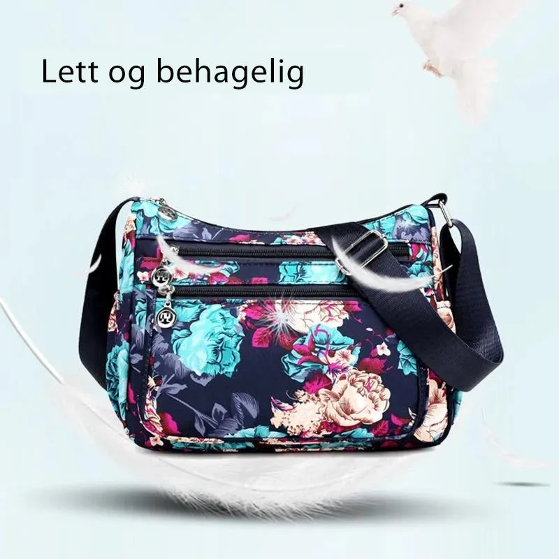 Large shoulder bag with floral pattern