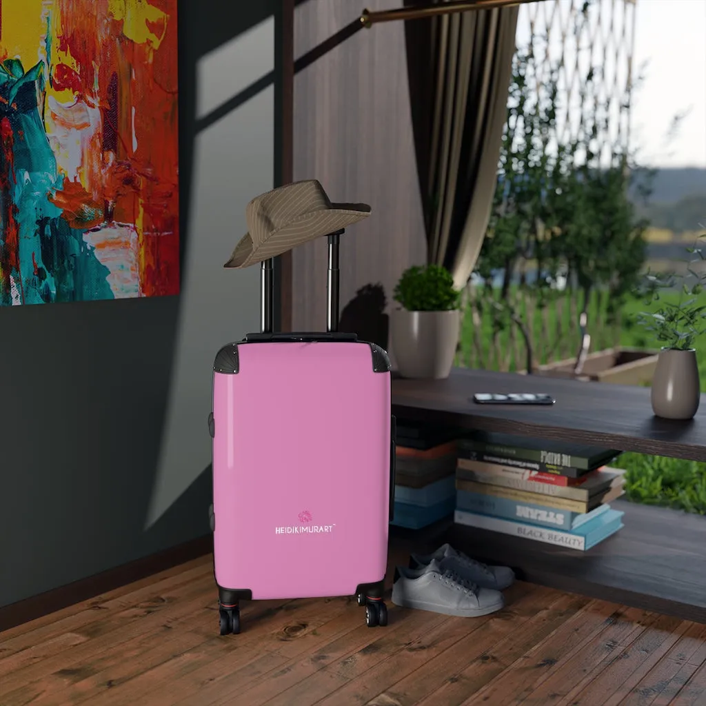 Light Pink Color Cabin Suitcase, Carry On Luggage With 2 Inner Pockets & Built in TSA-approved Lock With 360° Swivel