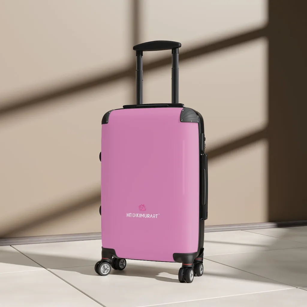 Light Pink Color Cabin Suitcase, Carry On Luggage With 2 Inner Pockets & Built in TSA-approved Lock With 360° Swivel