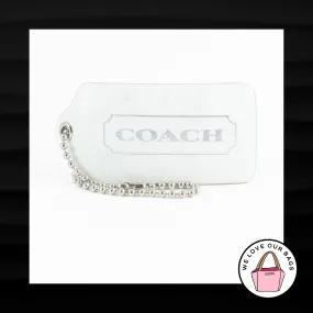 LIMITED ED 2.5" Large COACH WHITE LEATHER KEY FOB BAG CHARM KEYCHAIN HANGTAG TAG